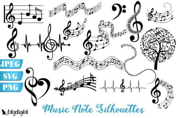 Download Music Note Silhouettes Clipart - Note Collection