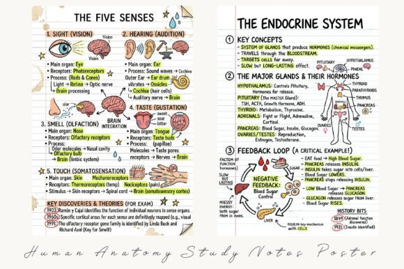 Download Human Anatomy Study Notes Poster - Note Collection