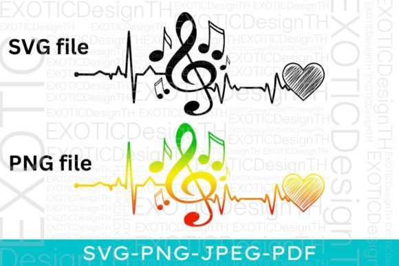 Download Musical Notes Heartbeat / Music Note - Note Collection