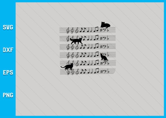 Download Cute Cat Kitty Playing Music Note Clef - Note Collection