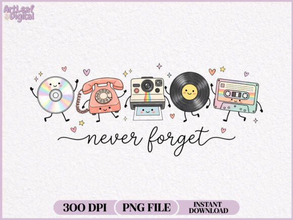 Download Never Forget Retro 90s Cassette Vinyl - Asset Collection