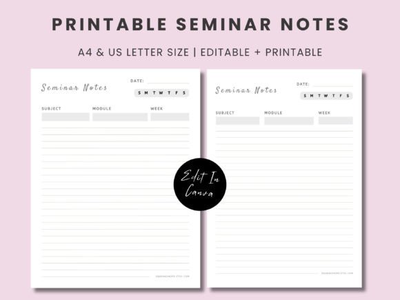 Download Printable Seminar Notes Pages Template - Note Collection