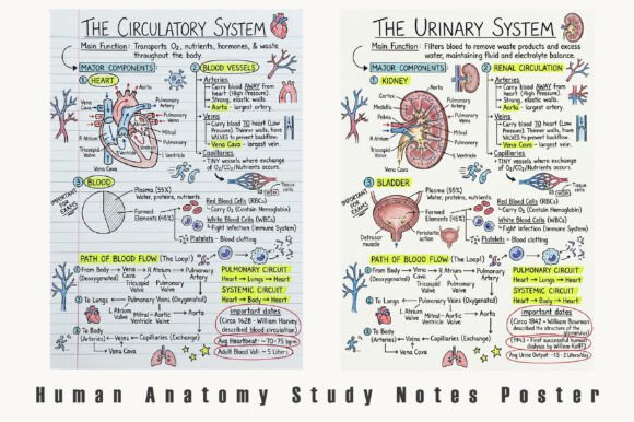Download Human Anatomy Study Notes Poster - Note Collection