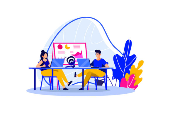 Download Flat Illustration Asset - Office - Asset Collection