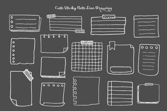 Download Cute Hand Drawn Sticky Note Paper - Note Collection