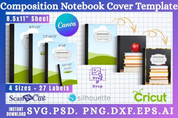 Download Composition Notebook Cover Templates 01 - Note Collection