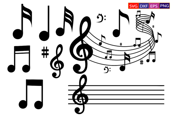 Download Music Notes SVG,music Keys Bundle - Note Collection